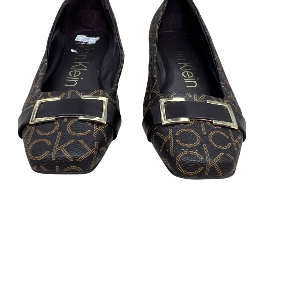 Calvin Klein KC Pixie Logo square toe women's slip on flats size 11 - Picture 3 of 9